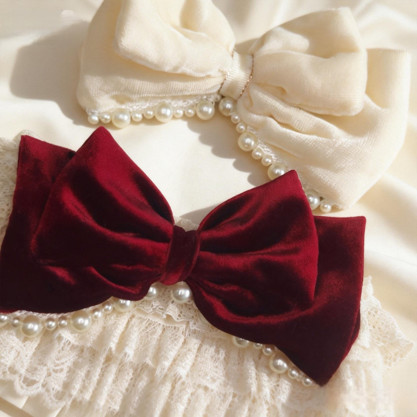 Barbara – Sweet Valentine Elegance Lace Collar with Bow Options