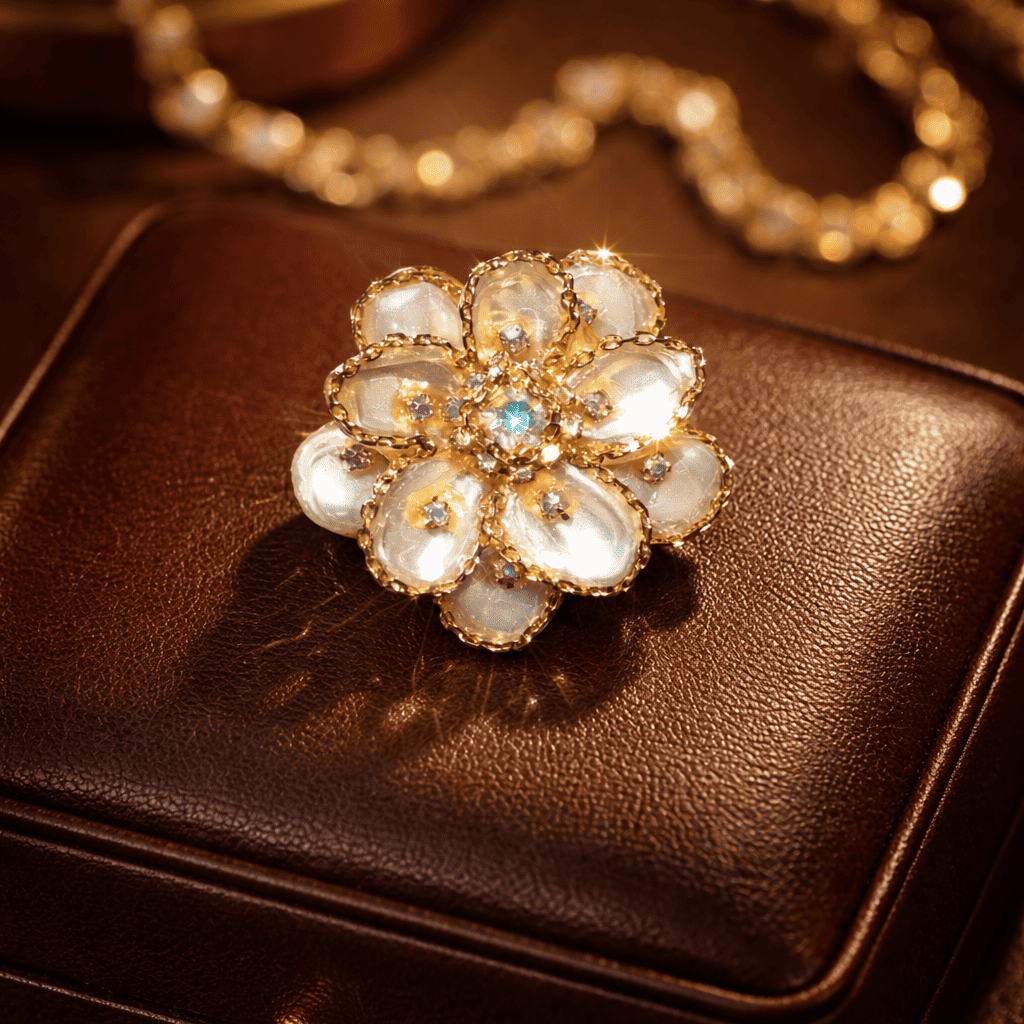 Fleur d’Aurore – Pearl Flower Brooch