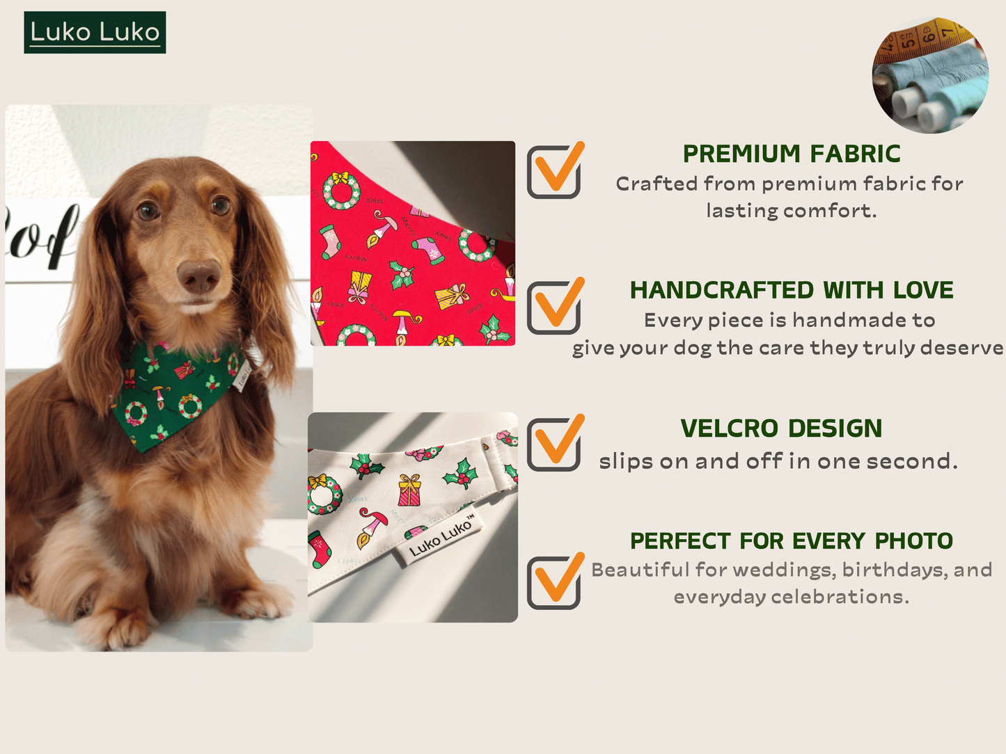 Avery – Christmas Bandana for Dogs | Holiday Style