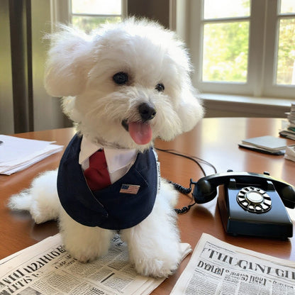 President – Red & Blue Tie Dog Suit | Formal Style