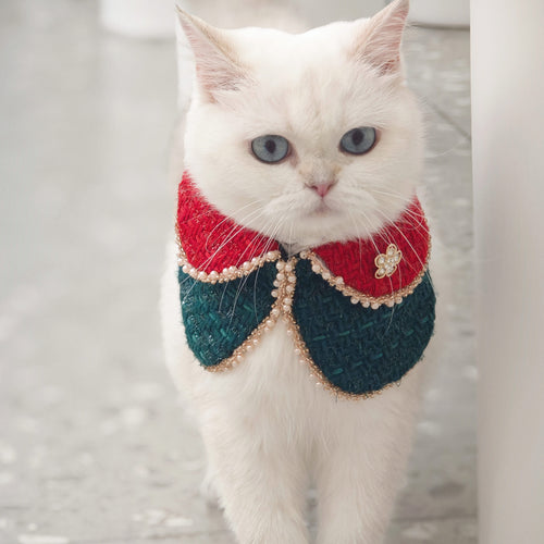 Merry -Handmade Red &Green Christmas Bandana with Interchangeable Brooch