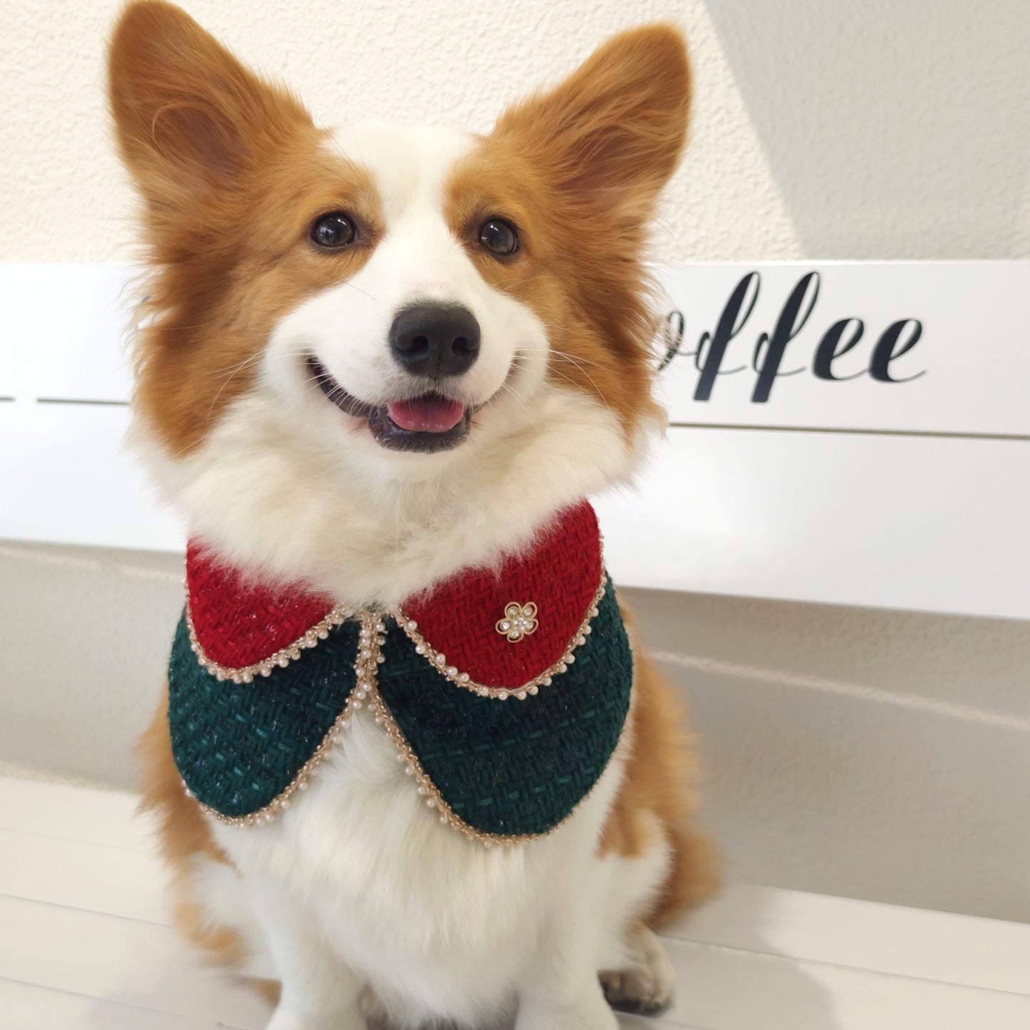 Merry -Handmade Red &Green Christmas Bandana with Interchangeable Brooch