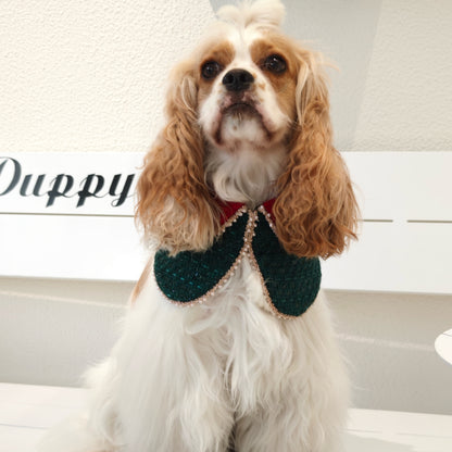 Merry -Handmade Red &Green Christmas Bandana with Interchangeable Brooch