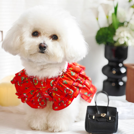 Luna – Handmade One-Piece Dress with Interchangeable Brooch for Dogs