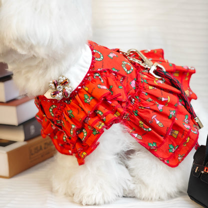 Luna – Handmade One-Piece Dress with Interchangeable Brooch for Dogs