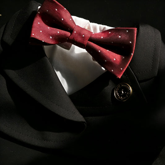 William – Burgundy Polka Dot Bow Tie