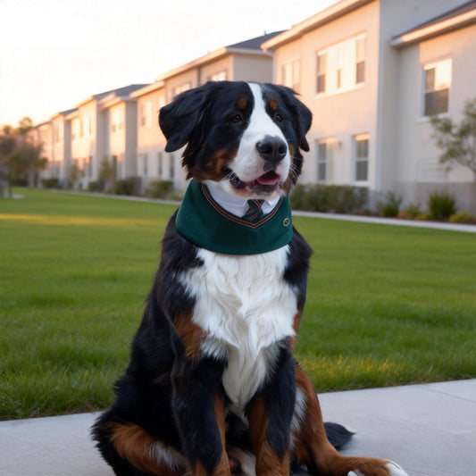 Ivy – Red & Green Preppy Dog Bandana | Stylish Occasion Wear