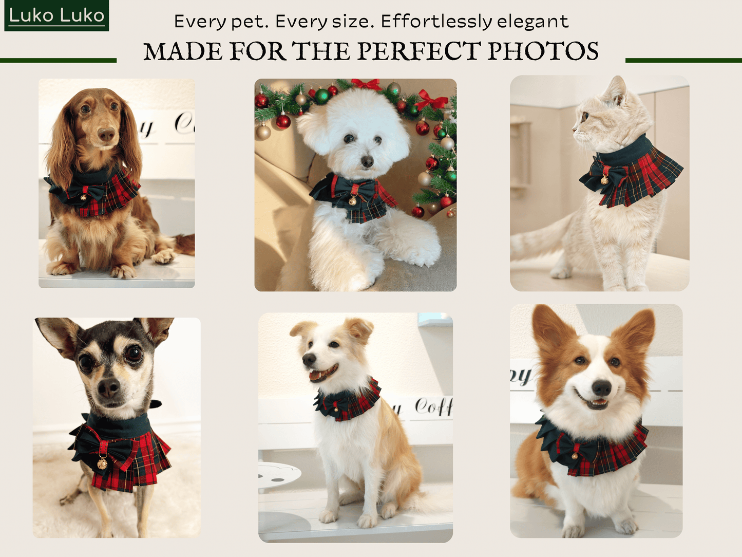 Noelle – Red & Green Plaid Dog Dress | Christmas Holiday Style