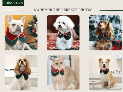 Merry -Handmade Red &Green Christmas Bandana with Interchangeable Brooch