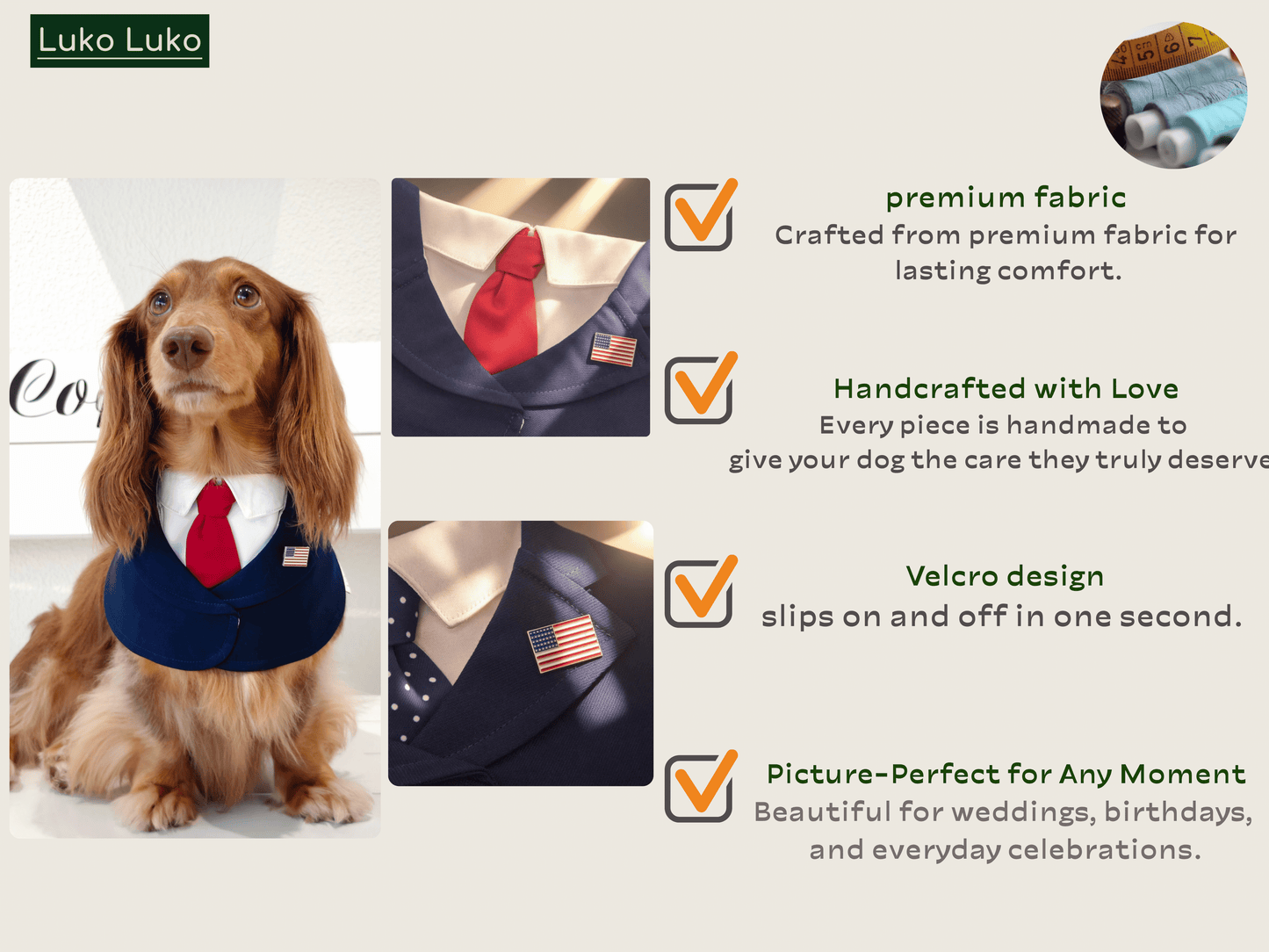 President – Red & Blue Tie Dog Suit | Formal Style