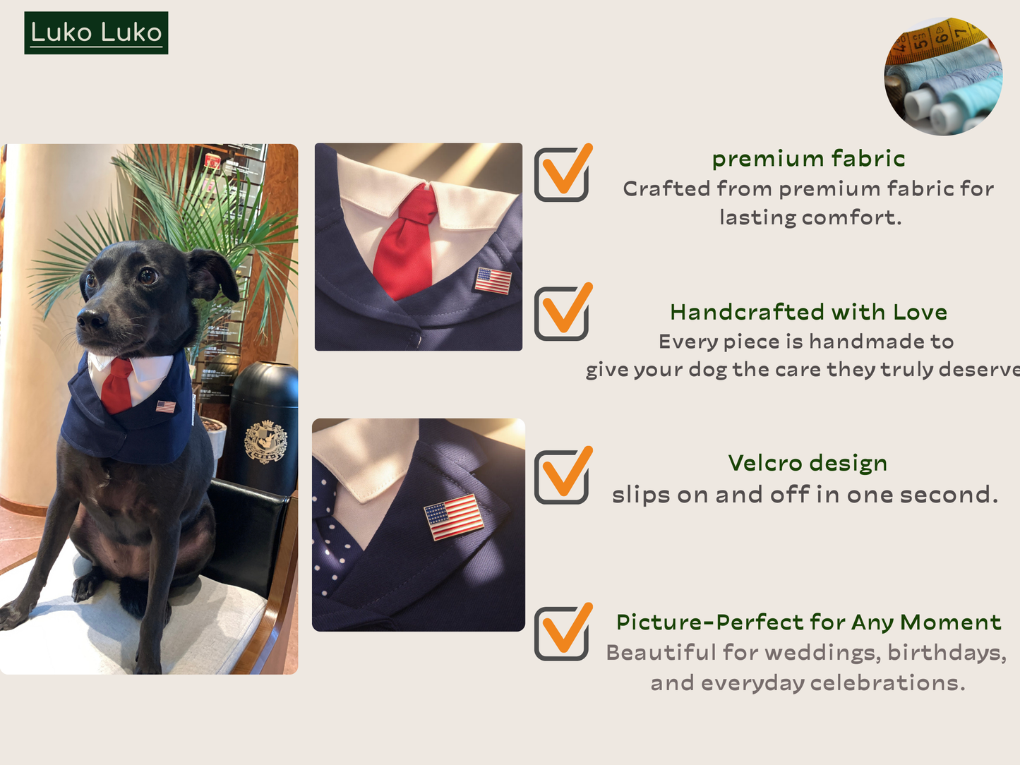 President – Red & Blue Tie Dog Suit | Formal Style