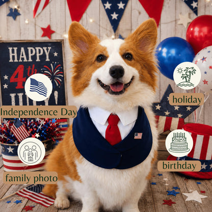 President – Red & Blue Tie Dog Suit | Formal Style