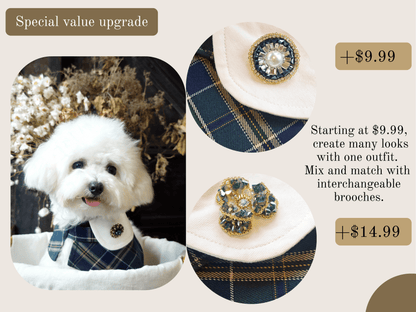 Evelyn - Green Plaid Dog Cape | Classic Elegance & Versatile Charm