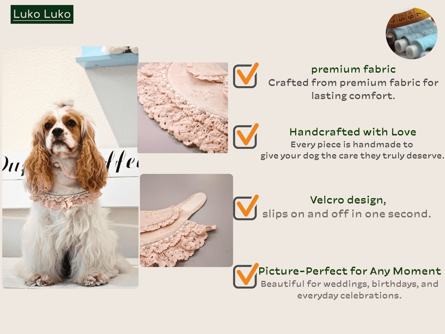 Ella –  Pink Lace Dress for Pets | Soft, Elegant, Comfortable