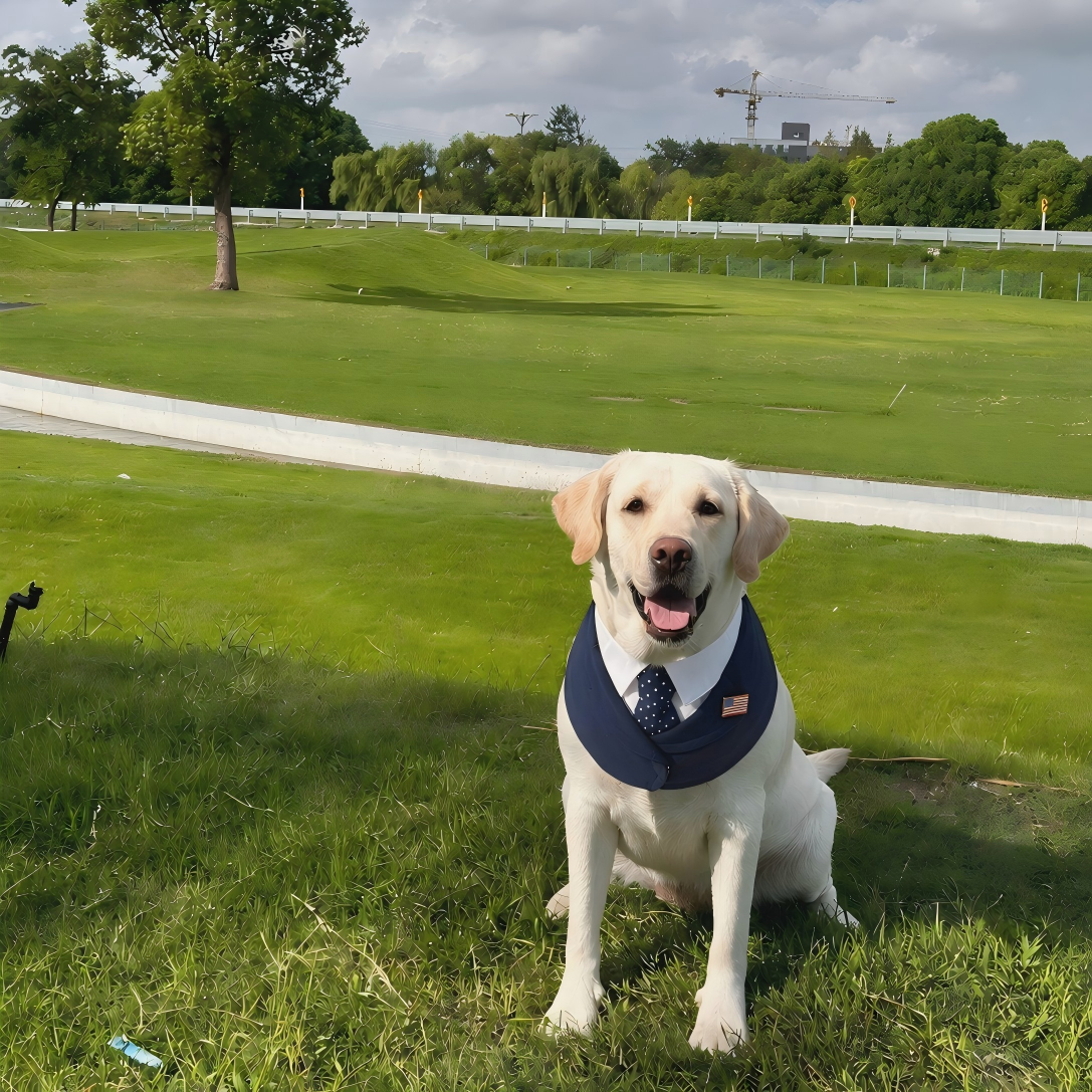 President – Red & Blue Tie Dog Suit | Formal Style