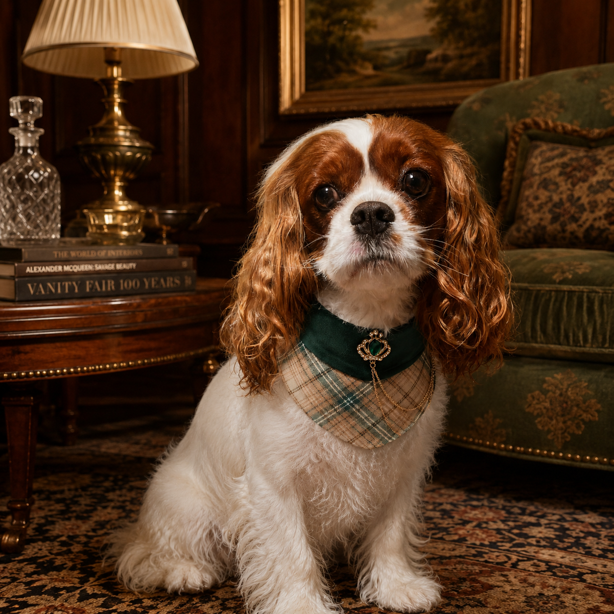Elizabeth – Handmade Regal Plaid Bandana for Cats and Dogs