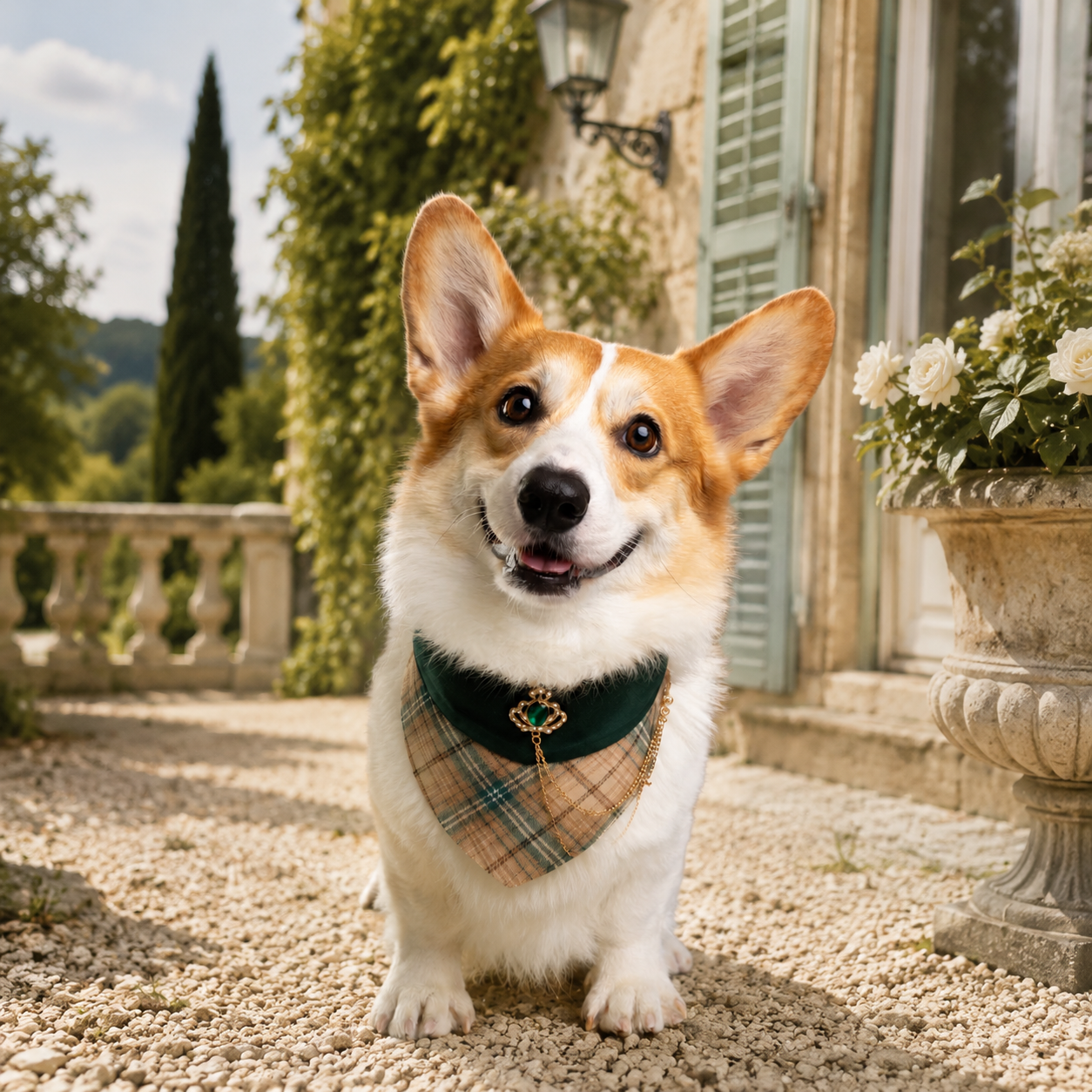 Elizabeth – Handmade Regal Plaid Bandana for Cats and Dogs