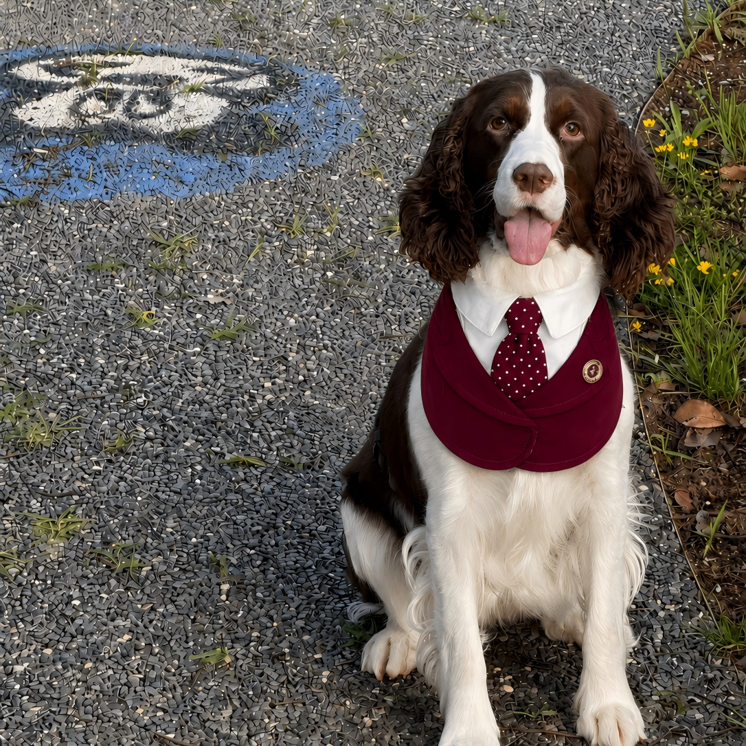 Windsor – Burgundy & Green Dog Suit | Elegant Outfit