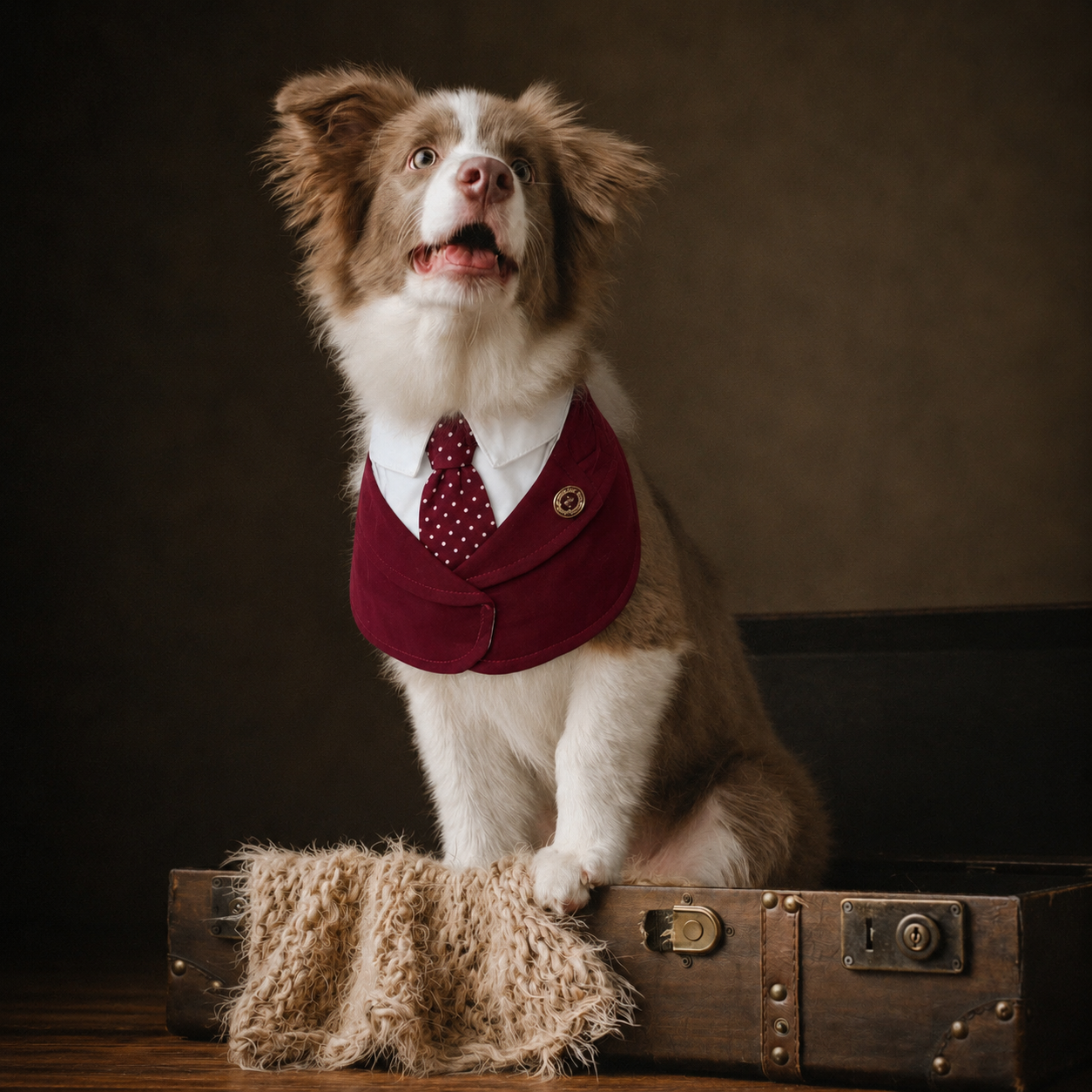 Windsor – Burgundy & Green Dog Suit | Elegant Outfit