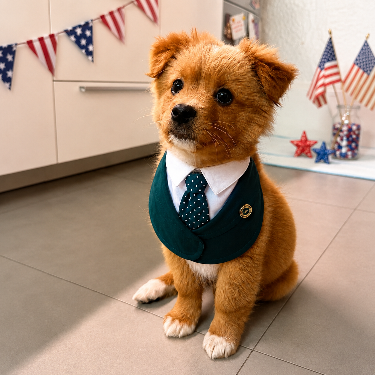 Windsor – Burgundy & Green Dog Suit | Elegant Outfit