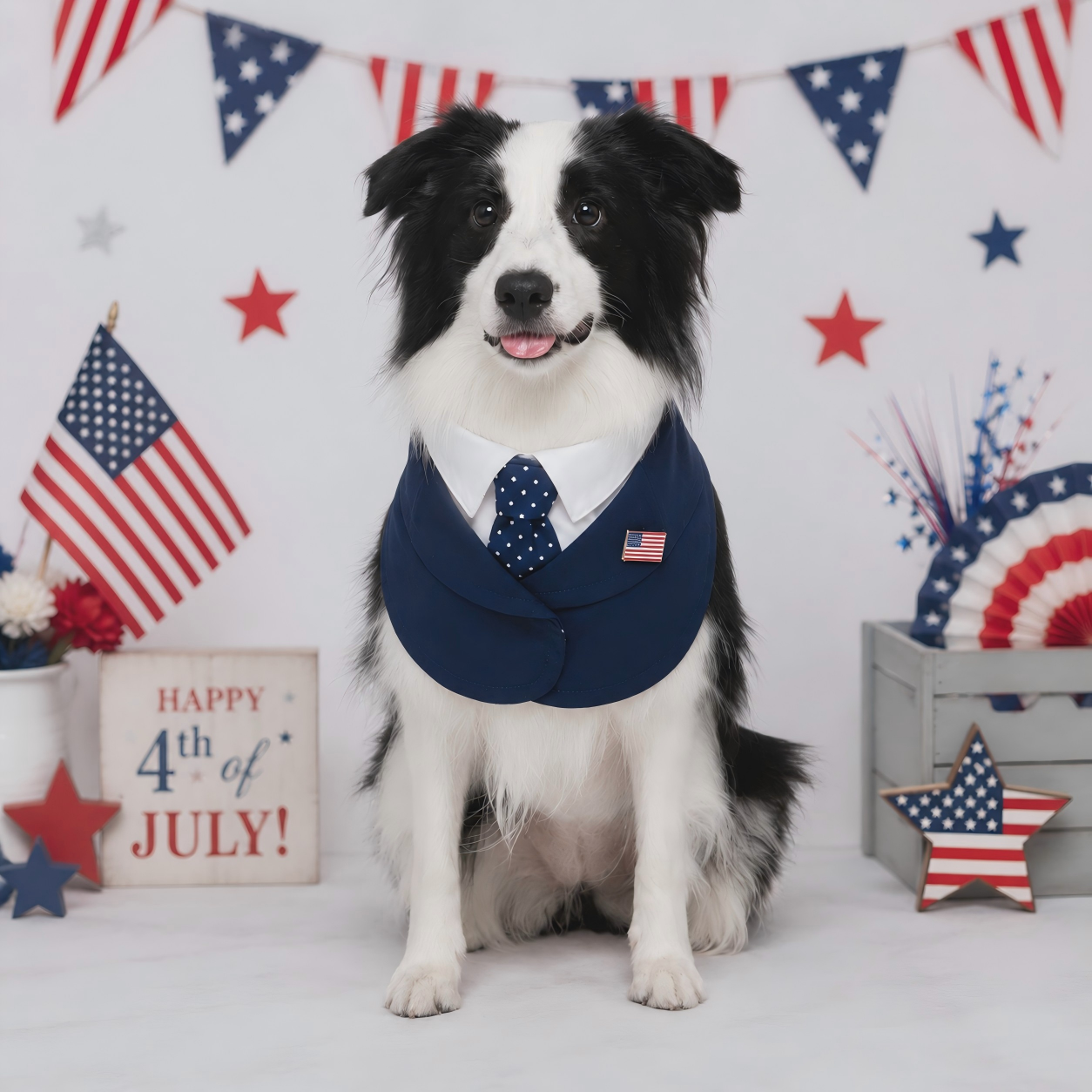 President – Red & Blue Tie Dog Suit | Formal Style