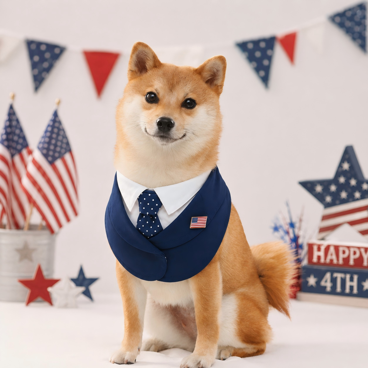 President – Red & Blue Tie Dog Suit | Formal Style