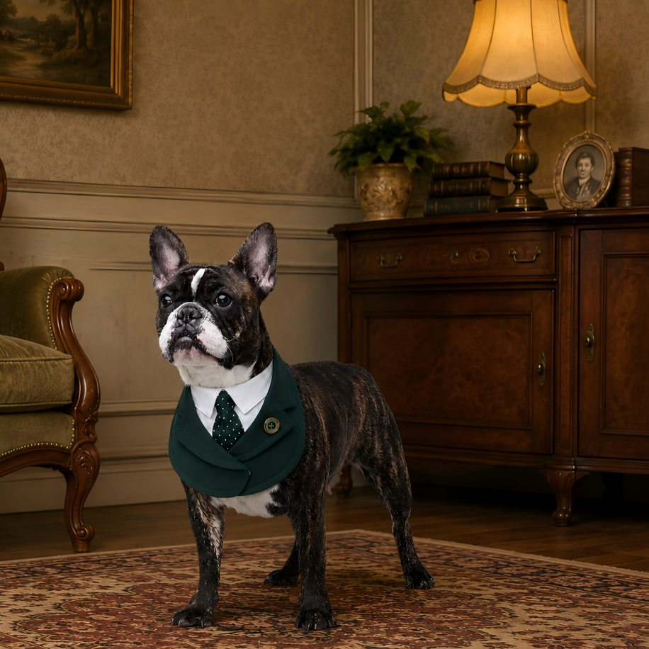 Windsor – Burgundy & Green Dog Suit | Elegant Outfit