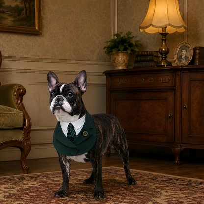 Windsor – Burgundy & Green Dog Suit | Elegant Outfit