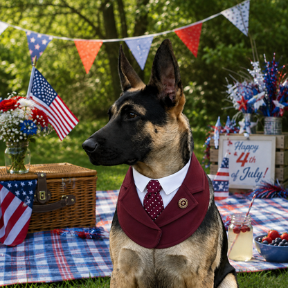 Windsor – Burgundy & Green Dog Suit | Elegant Outfit