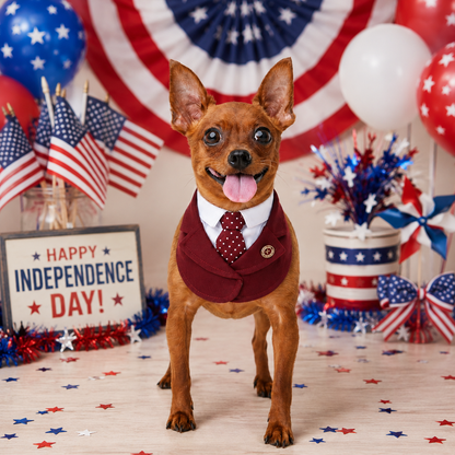 Windsor – Burgundy & Green Dog Suit | Elegant Outfit