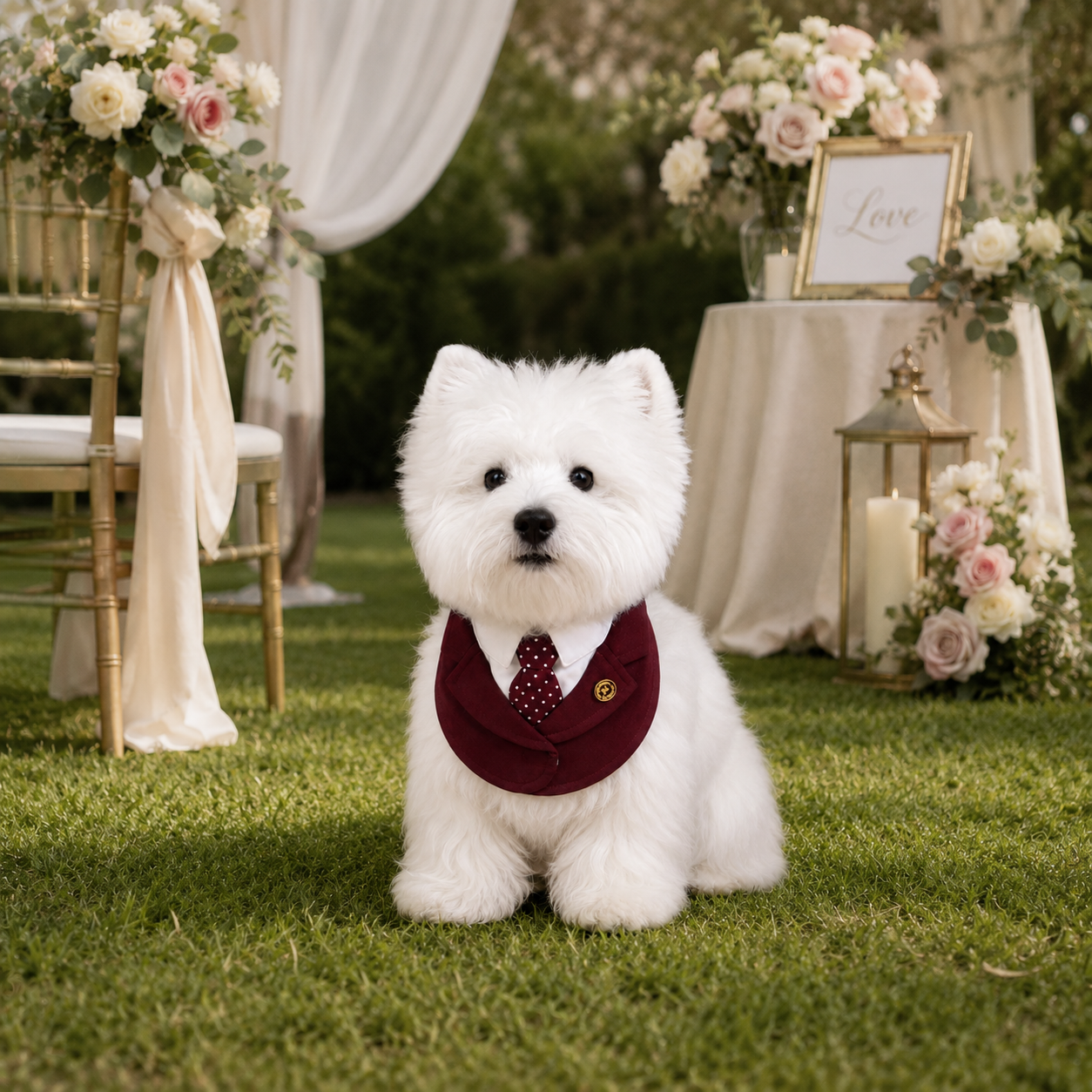Windsor – Burgundy & Green Dog Suit | Elegant Outfit