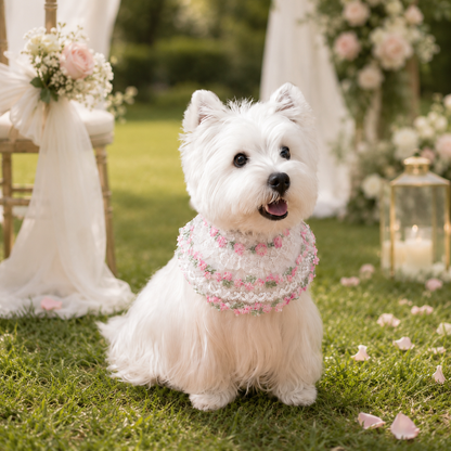 Susan – Handmade Easter Floral Lace Bandana for Cats and Dogs