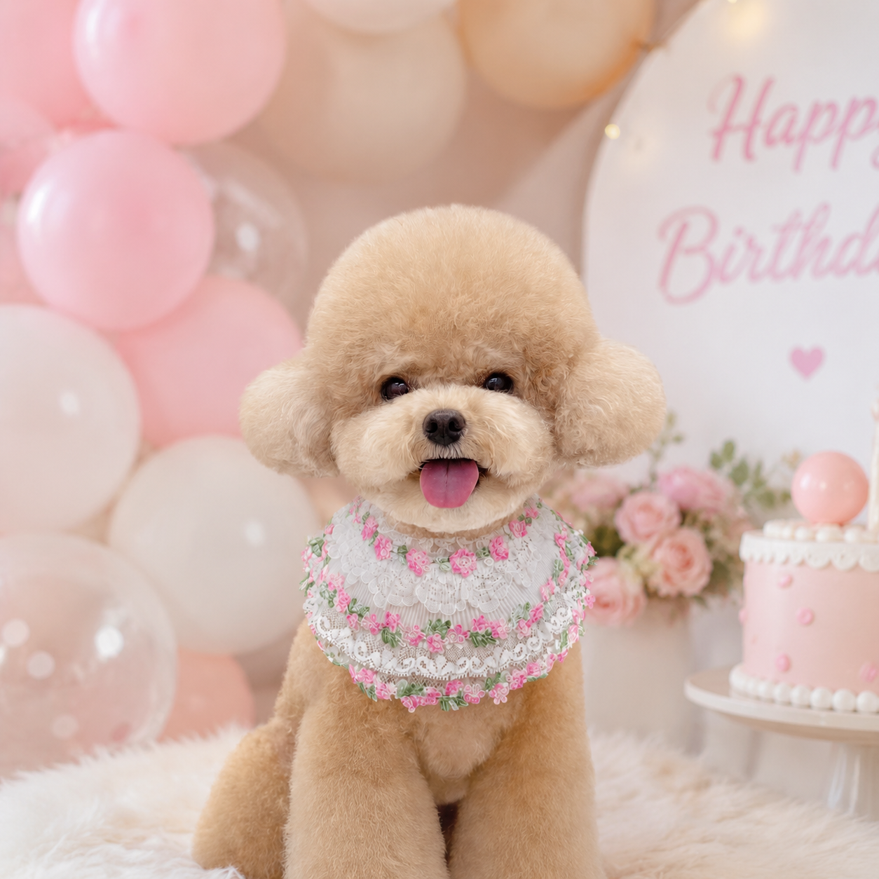 Susan – Handmade Easter Floral Lace Bandana for Cats and Dogs