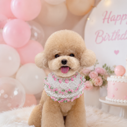 Susan – Handmade Easter Floral Lace Bandana for Cats and Dogs