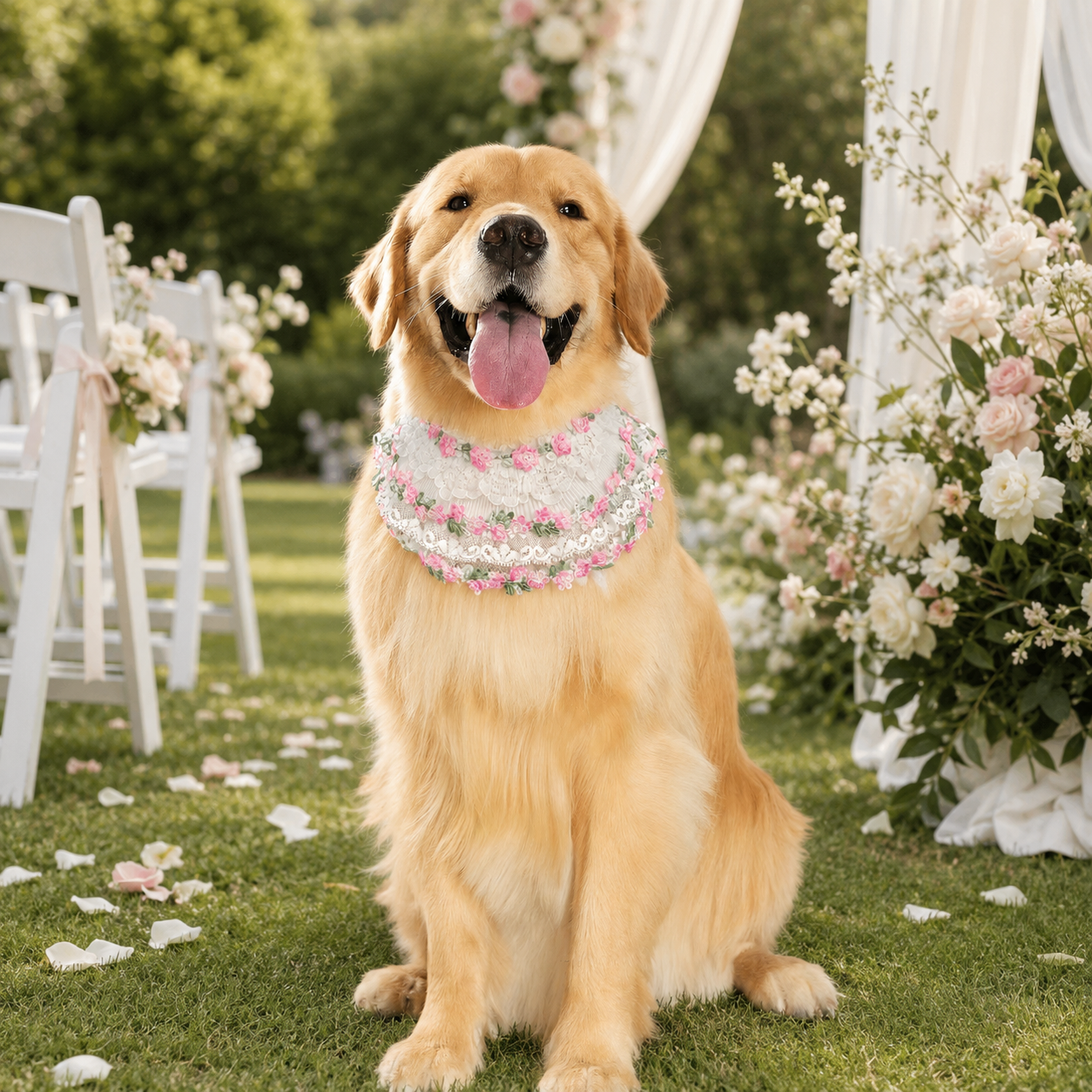 Susan – Handmade Easter Floral Lace Bandana for Cats and Dogs