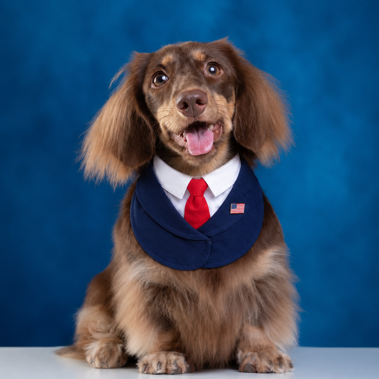 President – Red & Blue Tie Dog Suit | Formal Style