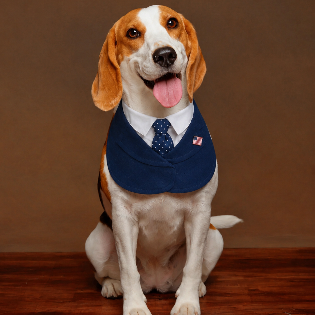 President – Red & Blue Tie Dog Suit | Formal Style
