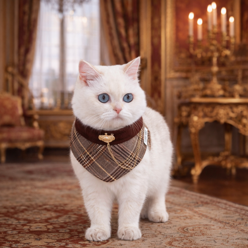 Pre-order|Chester – Handmade Old Money Plaid Bandana for Cats and Dogs