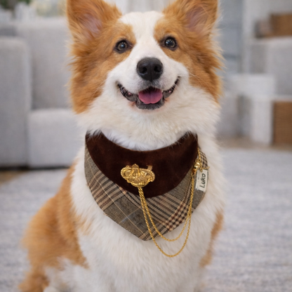 Pre-order|Chester – Handmade Old Money Plaid Bandana for Cats and Dogs