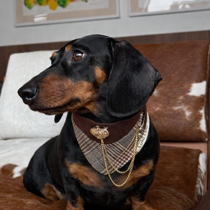 Pre-order|Chester – Handmade Old Money Plaid Bandana for Cats and Dogs