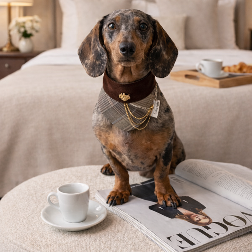 Pre-order|Chester – Handmade Old Money Plaid Bandana for Cats and Dogs