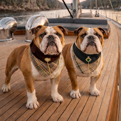 Pre-order|Elizabeth – Handmade Regal Plaid Bandana for Cats and Dogs