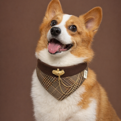 Pre-order|Chester – Handmade Old Money Plaid Bandana for Cats and Dogs