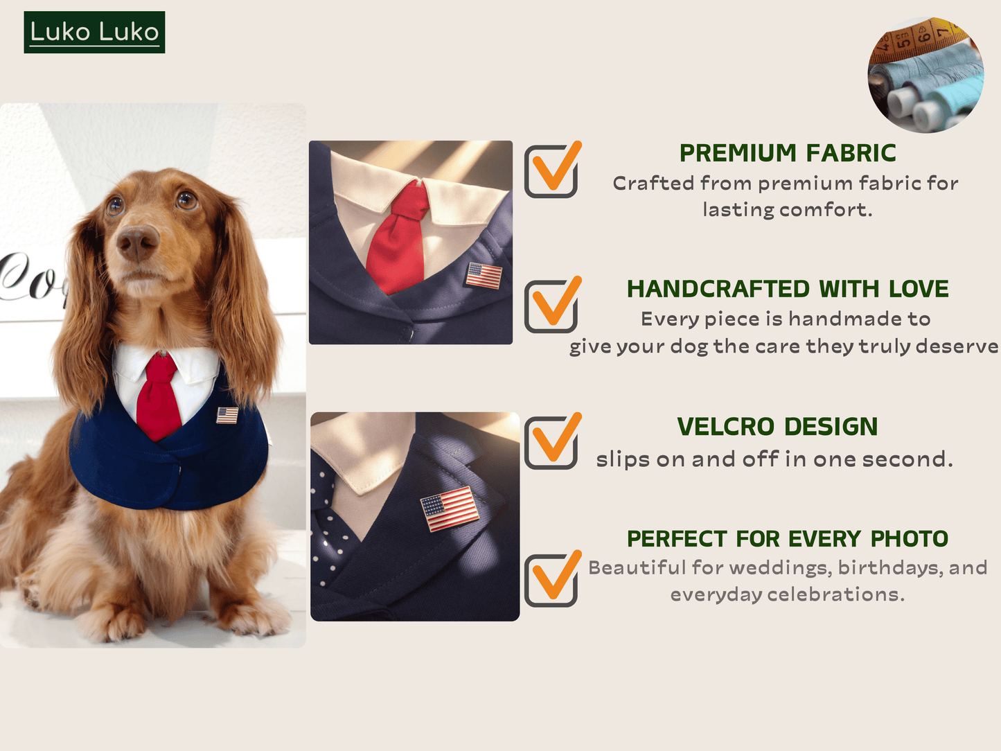 President – Red & Blue Tie Dog Suit | Formal Style