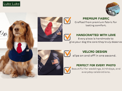 President – Red & Blue Tie Dog Suit | Formal Style