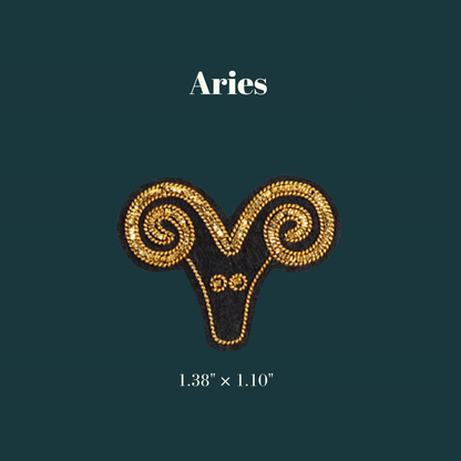 Vintage Zodiac Embroidered Brooch