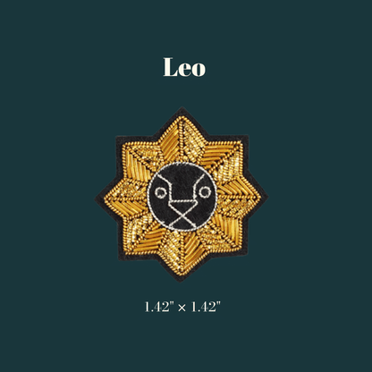 Vintage Zodiac Embroidered Brooch