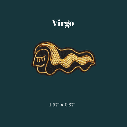Vintage Zodiac Embroidered Brooch