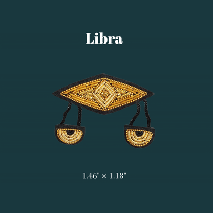 Vintage Zodiac Embroidered Brooch