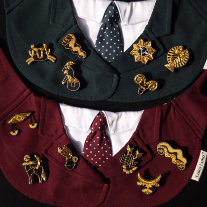 Vintage Zodiac Embroidered Brooch